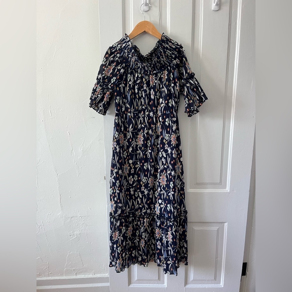 Chelsea28 Off the Shoulder Floral MIDI Dress Medium